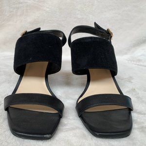 Nine West Black Suede Leather Band Sandal Sz 5.5